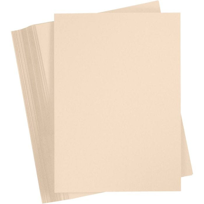 Gekleurd Karton, A4, vel 210x297 mm, 180 gr, beige, 100vel/ 1 doos