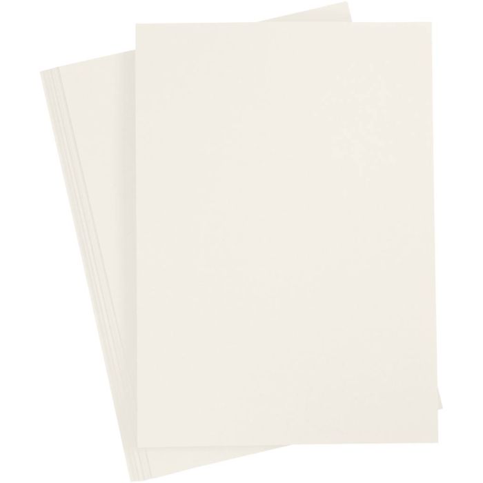 Karton, A4, vel 210x297 mm, 220 gr, off-white, 10 stuk/ 1 doos