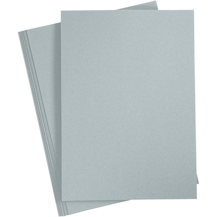 Karton, A4, vel 210x297 mm, 220 gr, grijs, 10 stuk/ 1 doos