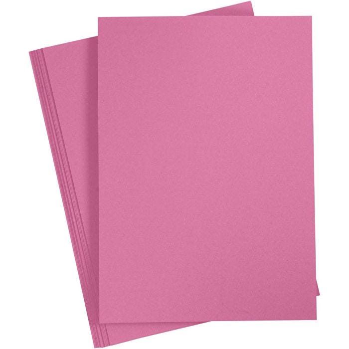 Karton, A4, vel 210x297 mm, 220 gr, roze, 10stuk/ 1 doos