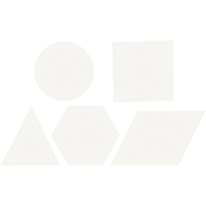 Kruissteken karton, geometrisch, afm 10-17 cm, wit, 20stuk/ 1 doos