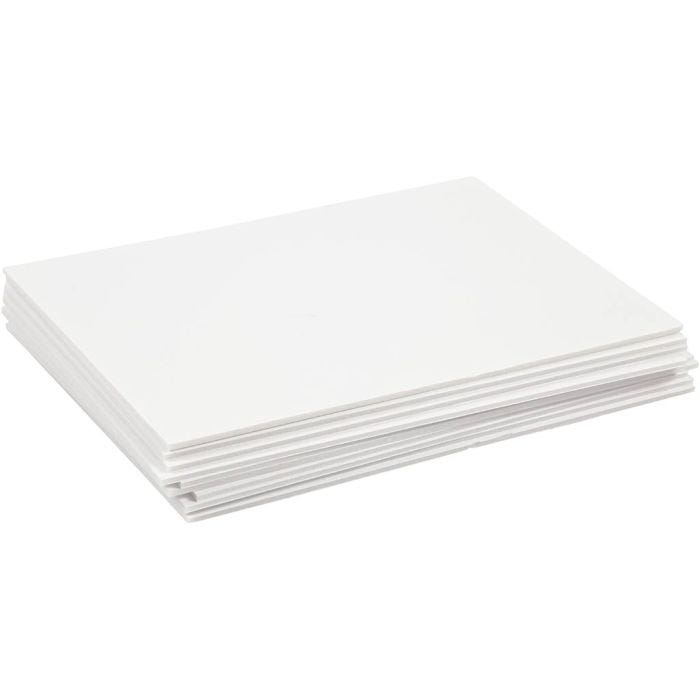 Foam bord, A4, vel 210x297 mm, dikte 3 mm, wit, 10 vel/ 1 doos