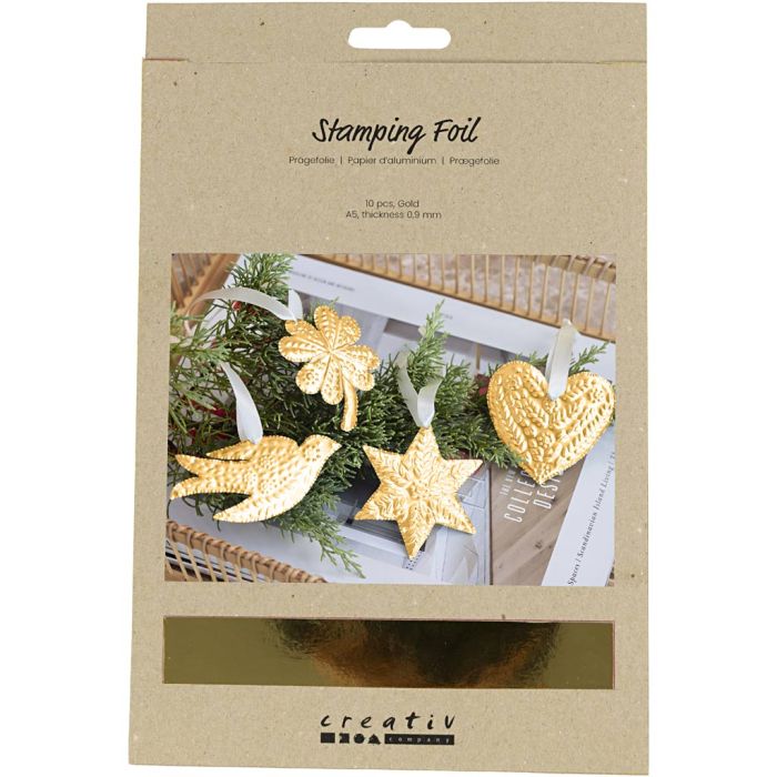 Reliëffolie, A5, vel 148x210, dikte 0,9 mm, goud, 10 stuk/ 1 doos
