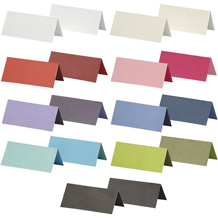 Naamkaarten, afm 9x4 cm, Inhoud kan variëren , 250 gr, diverse kleuren, 30 doos/ 1 doos