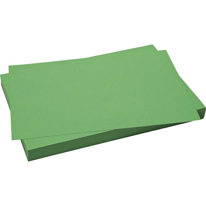 Gekleurd Karton, vel 50x70 cm, 270 gr, gras groen, 10 vel/ 1 doos