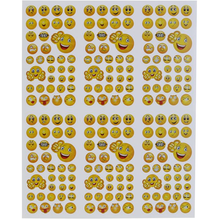 Smileys, vel 20x25 cm, 5 vel/ 1 doos