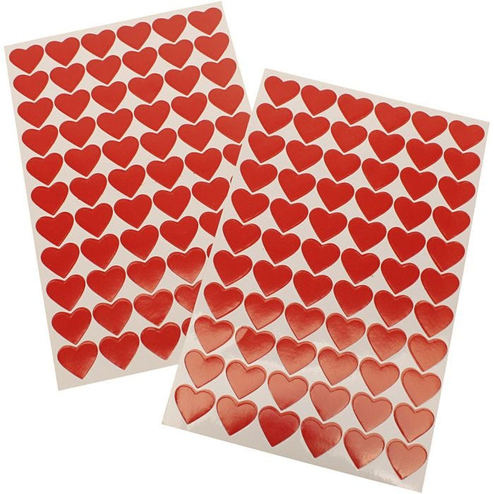 Hartstickers, afm 14 mm, rood, 10 vel/ 1 doos