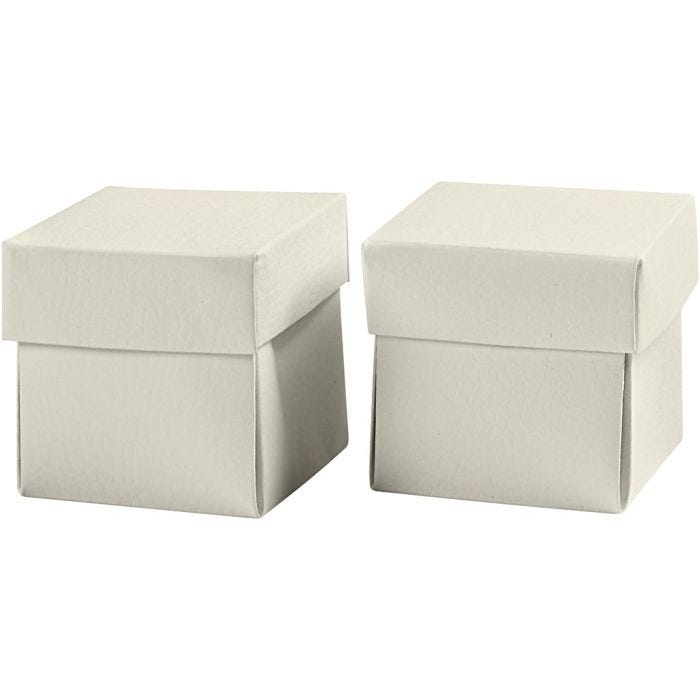 Vouwdoos, afm 5,5x5,5 cm, 250 gr, off-white, 10 stuk/ 1 doos