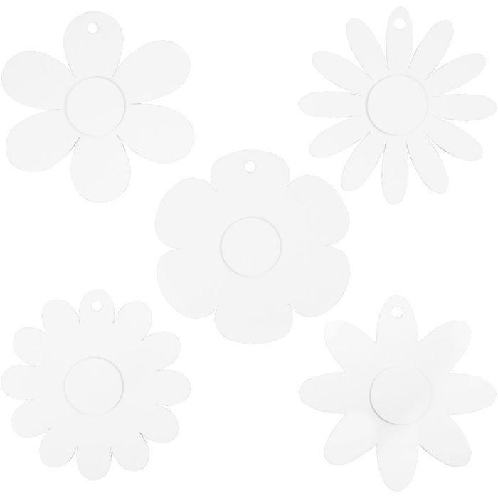 Bloemen, d 20 cm, 400 gr, wit, 5x3 stuk/ 1 doos