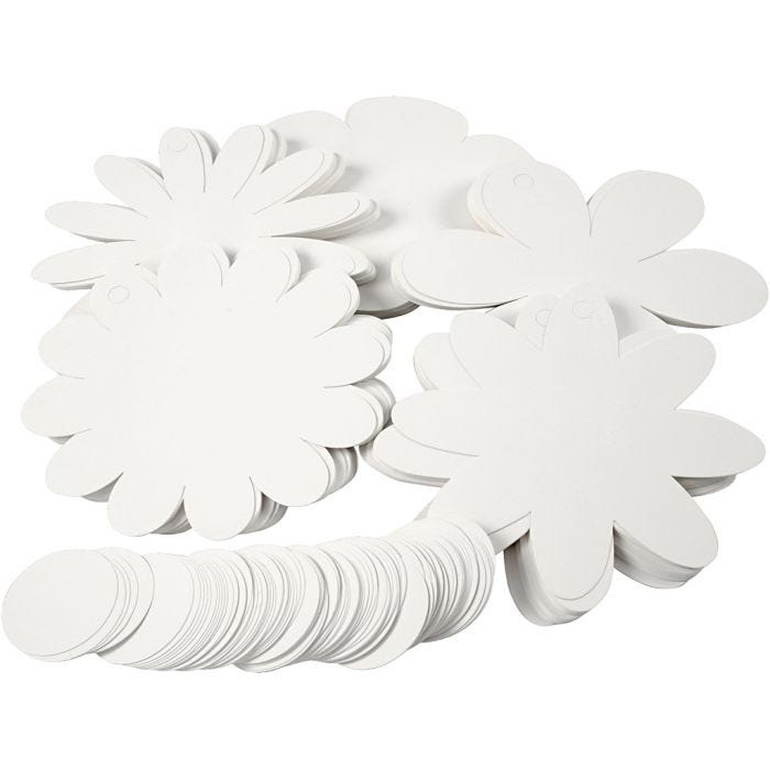 Bloemen, d 20 cm, 400 gr, wit, 5x20 stuk/ 1 doos