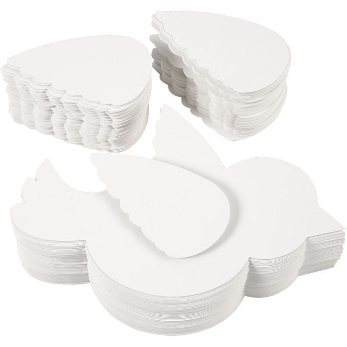 Vogel, L: 25 cm, 400 gr, wit, 100 set/ 1 doos