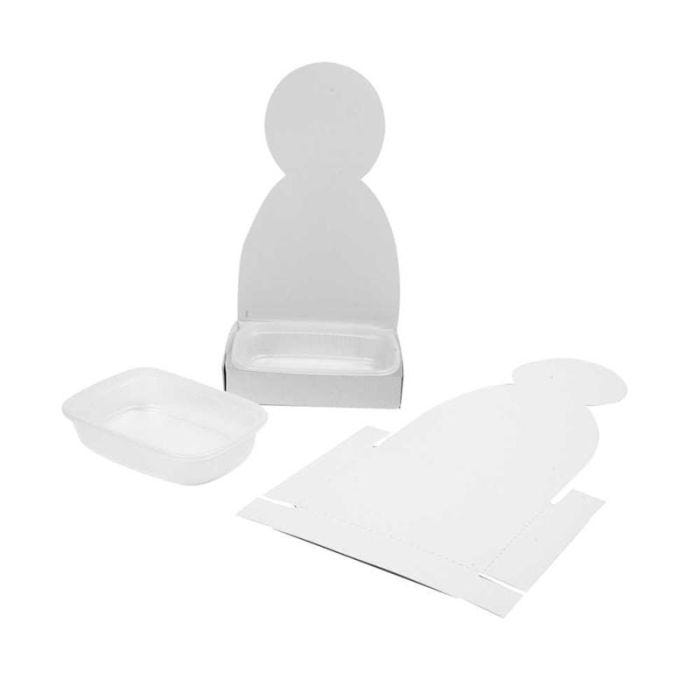 Waterkersbakje met figuur, persoon, H: 20 cm, wit, 6 set/ 1 doos
