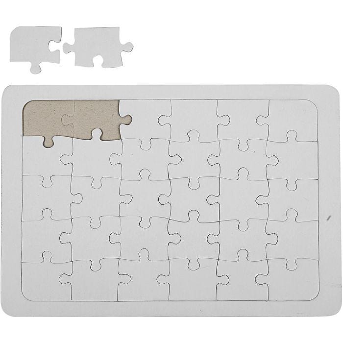 Puzzel, afm 21x30 cm, wit, 10 stuk/ 1 doos