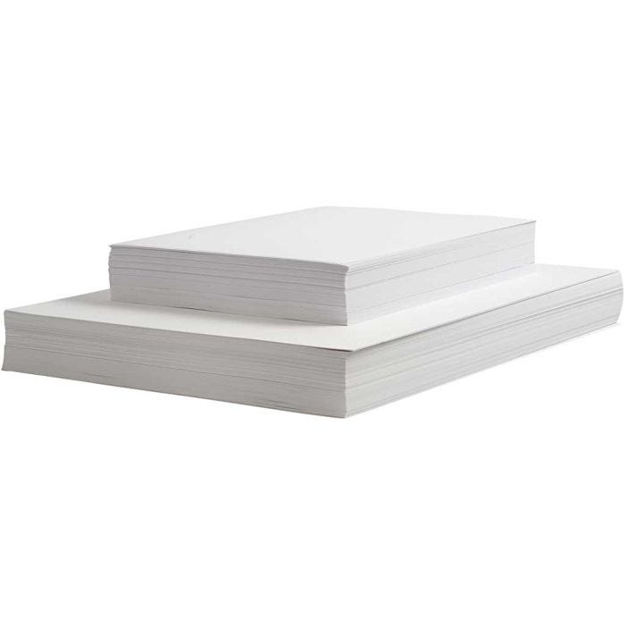 Tekenpapier, A4,A3, 130+160+190 gr, wit, 6x500 vel, 3000 div vellen/ 1 doos
