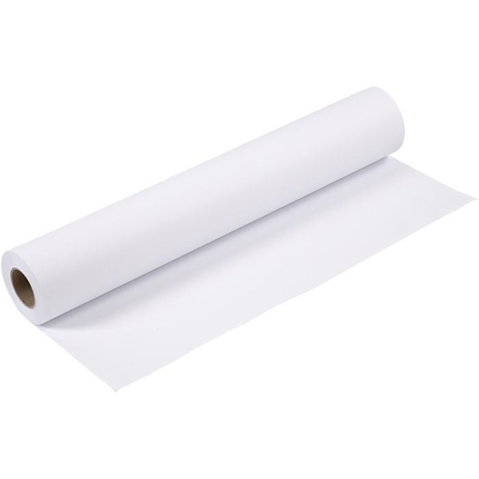 Tekenpapier op rol, B: 61 cm, 80 gr, wit, 50 m/ 1 rol