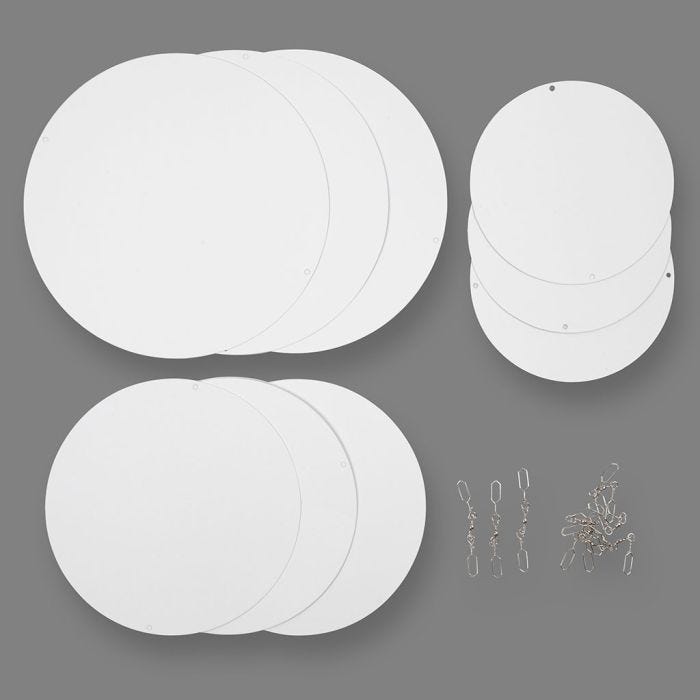 Mobielen blanco, d 12+15+18 cm, 300 gr, 4 set/ 1 doos