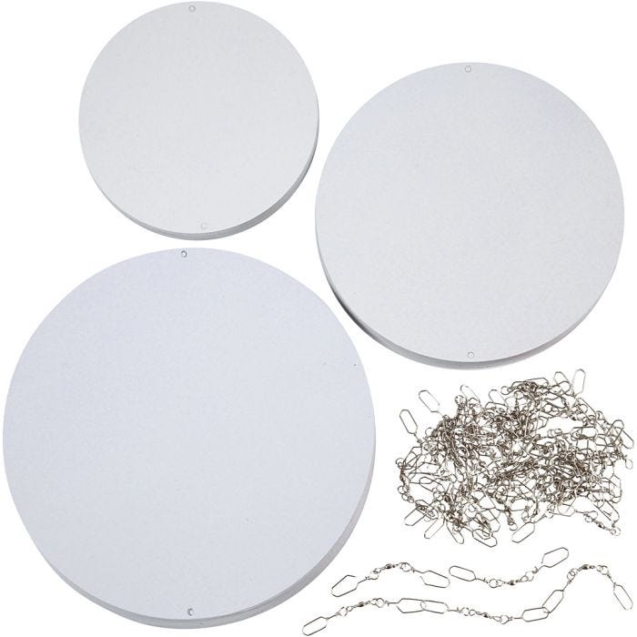 Mobielen blanco, d 12+15+18 cm, 300 gr, 20set/ 1 doos