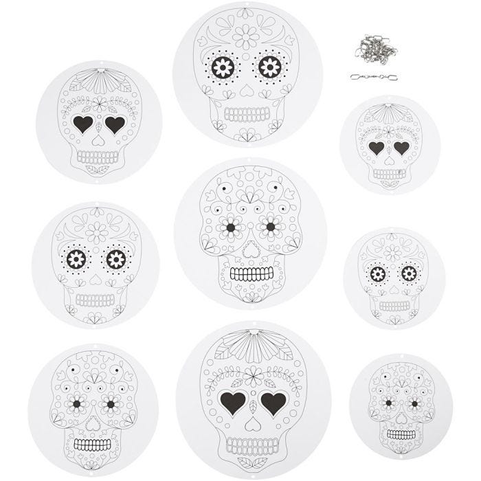 Mobielen met motief, d 12+15+18 cm, 300 gr, wit, 3 set/ 1 doos