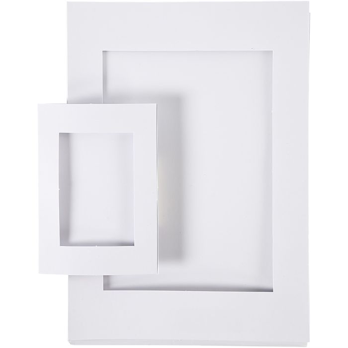 Passepartout lijsten, afm A4+A6, 230 gr, wit, 2x60stuk/ 1 doos