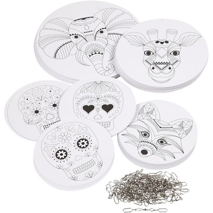 Mobielen met motief, d 12+15+18 cm, 300 gr, wit, 20set/ 1 doos