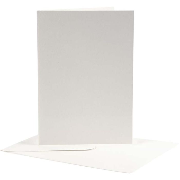 Kaarten en enveloppen, afmeting kaart 12,5x17,5 cm, afmeting envelop 14x19 cm, off-white, 10 set/ 1 doos
