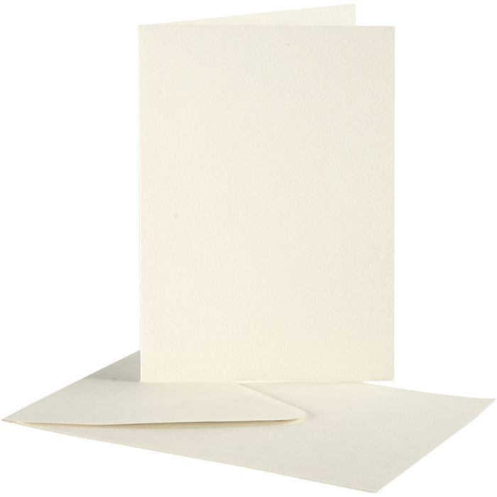 Kaarten &amp; Enveloppen, afmeting kaart 10,5x15 cm, afmeting envelop 11,5x16,5 cm, off-white, 10 set/ 1 doos