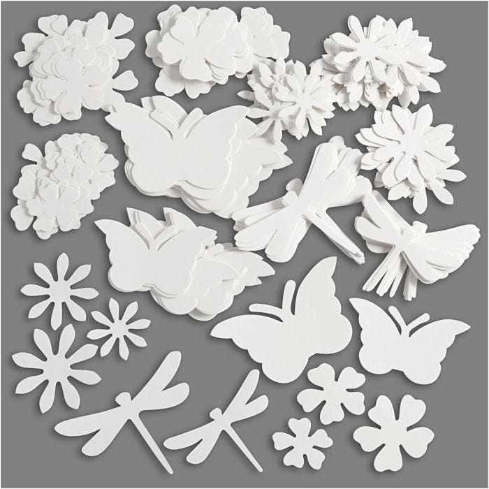 Uitgestanste vormen, afm 4,5-12 cm, 240 gr, wit, 362stuk/ 1 doos