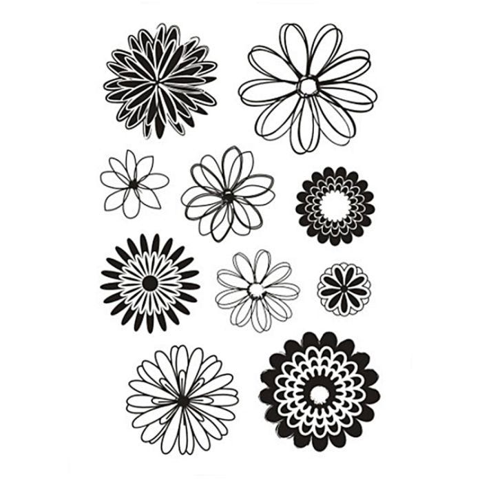 Silicone stempels, bloemen, vel 11x15,5 cm, 1 vel