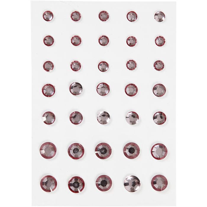 Strasstenen, ronde kegel, afm 6+8+10 mm, roze, 35 stuk/ 1 doos