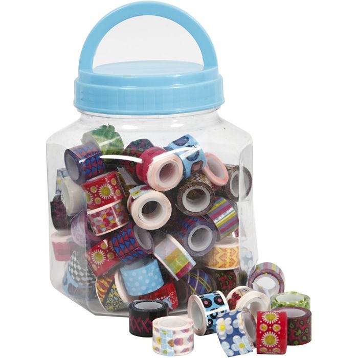 Tape, B: 12 mm, diverse kleuren, 90x2 m/ 1 Doosje