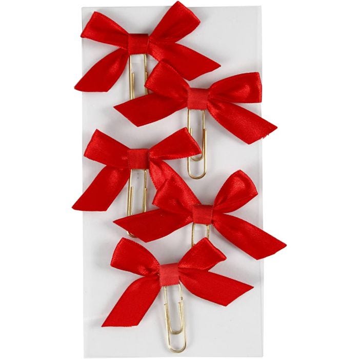 Paperclips, afm 40x70 mm, rood, 5 stuk/ 1 doos