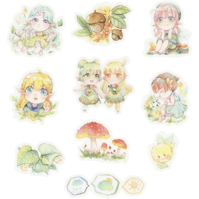 Masking Tape stickers, meisjes, afm 20-50 mm, 30 stuk/ 1 doos