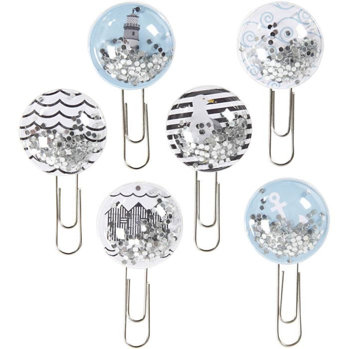 Shaker clips, L: 49 mm, d 25 mm, zwart, blauw, grijs, wit, 6stuk/ 1 doos