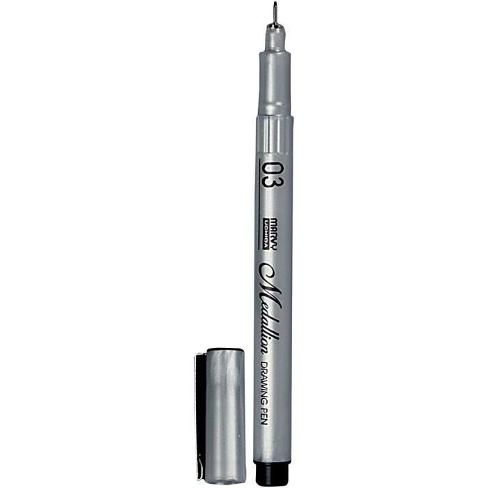 Medallion Tekenpen, lijndikte 0,3 mm, zwart, 1 stuk