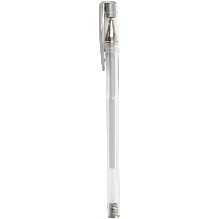 Gelpen, lijndikte 0,8 mm, zilver, 6stuk/ 1 doos