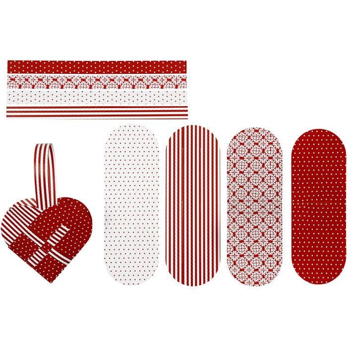 Gevlochten harten, afm 14,5x10 cm, 120 gr, diverse kleuren, 8 set/ 1 doos