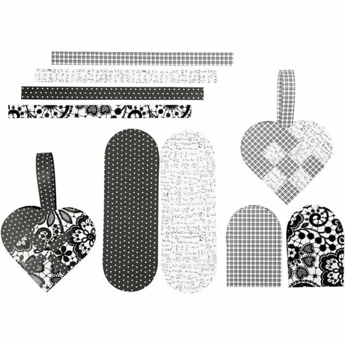 Gevlochten harten, afm 14,5x10 cm, 120 gr, 8set/ 1 doos