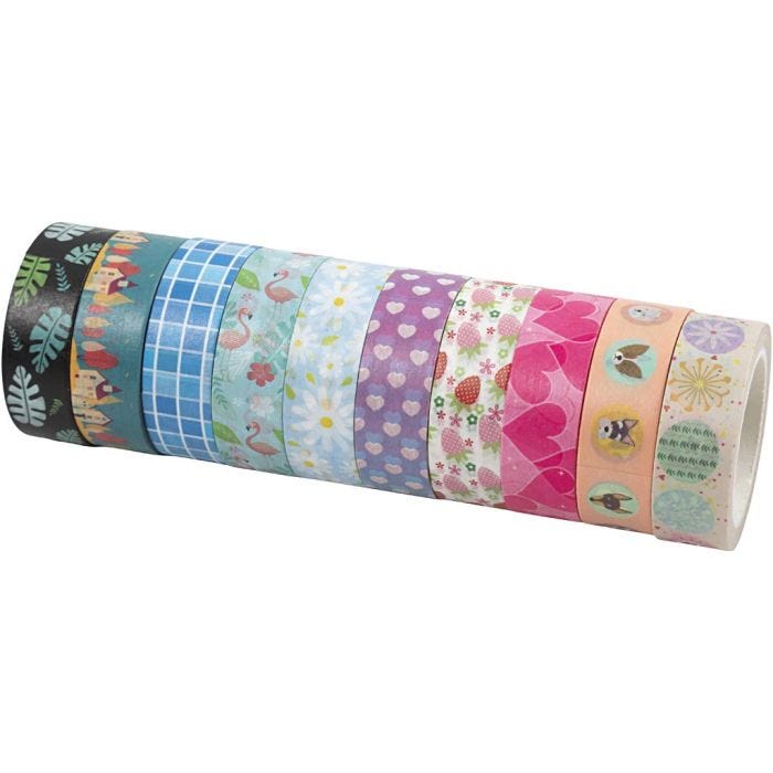 Masking Tape, B: 15 mm, 10x10m/ 1 doos