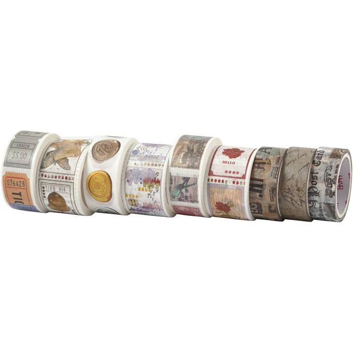 Masking tape, L: 3+5 M, B: 15+25 mm, 9 rol/ 1 doos