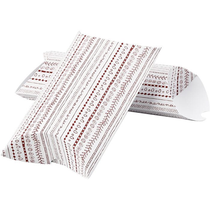 Cadeaudoosje, doodles, afm 18x15x6 cm, 300 gr, rood, 3stuk/ 1 doos
