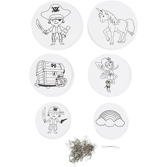 Mobielen met motief, d 12+15+18 cm, 300 gr, wit, 20set/ 1 doos