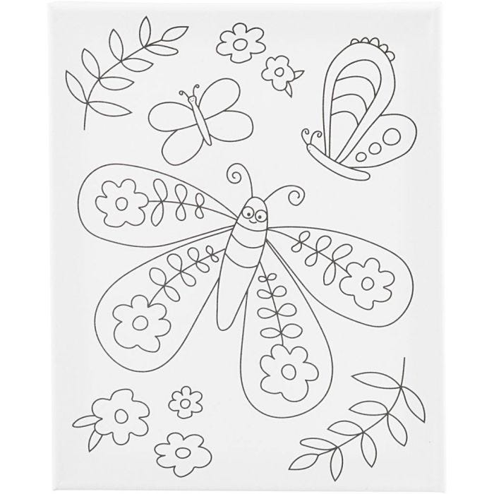 Schildercanvas met print, Grote vlinder, D: 1,6 cm, afm 24x30 cm, 360 gr, 1 stuk