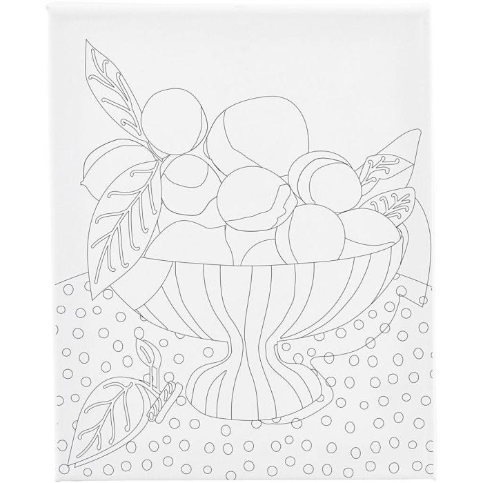 Schildercanvas met print, Fruitschaal, D: 1,6 cm, afm 24x30 cm, 360 gr, 1 stuk