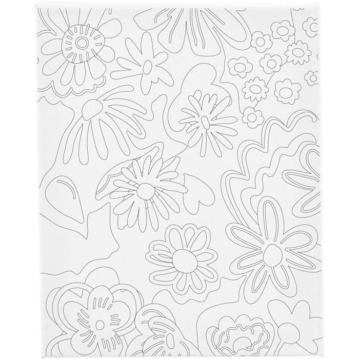 Schildercanvas met print, Bloemen, D: 1,6 cm, afm 24x30 cm, 360 gr, 1 stuk