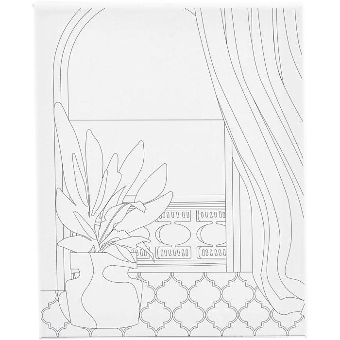 Schildercanvas met print, Raam, D: 1,6 cm, afm 24x30 cm, 360 gr, 1 stuk