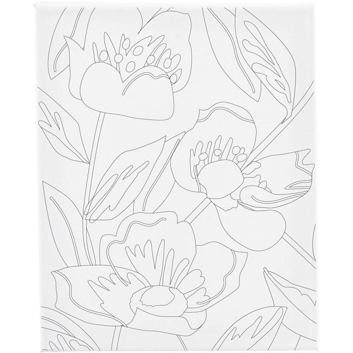 Schildercanvas met print, Klaprozen, D: 1,6 cm, afm 24x30 cm, 360 gr, 1 stuk