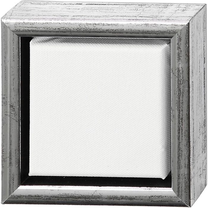 Canvas met lijst, afm 10x10 cm, 360 gr, wit, 6 stuk/ 1 doos