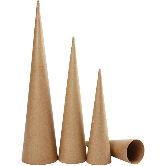 Hoge Kegels, H: 30-40-50 cm, d 8-9-11,5 cm, 3stuk/ 1 doos