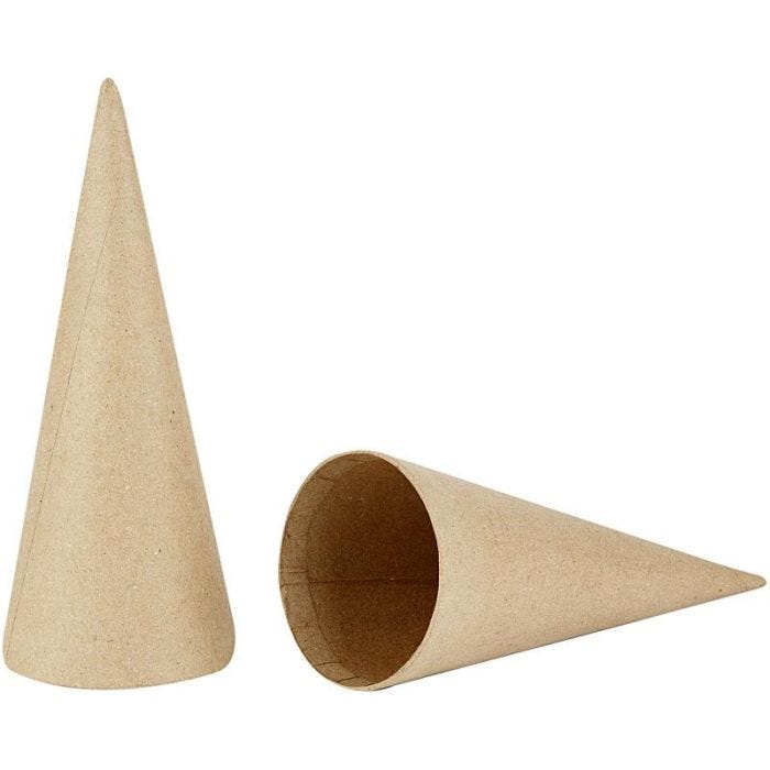 Kegels, H: 20 cm, d 8 cm, 5stuk/ 1 doos