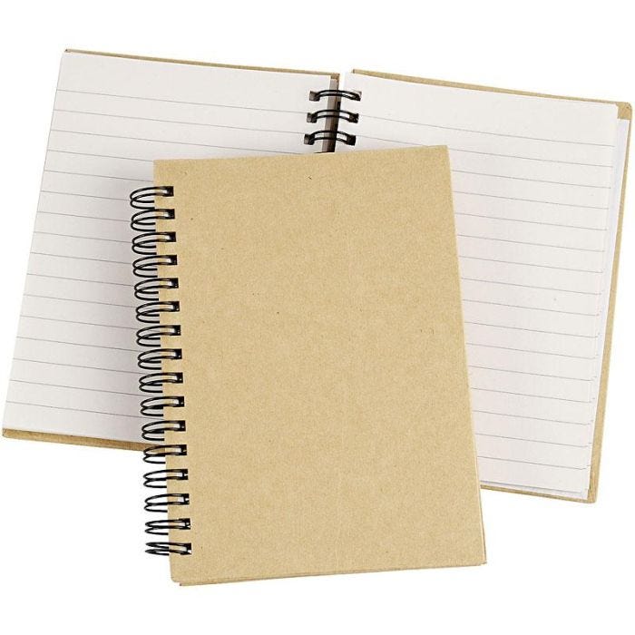 Spiraal gebonden notitieboek, A6, vel 105x148 mm, 60 gr, bruin, 1 stuk
